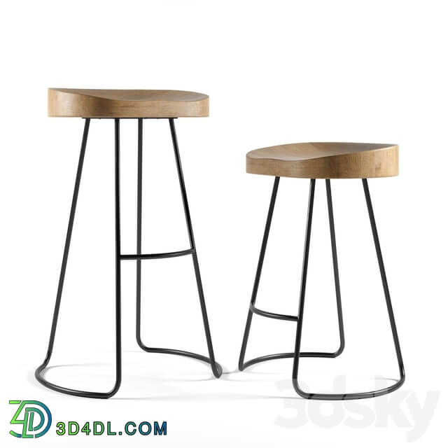 Restoration Hardware 1950s Bar And Counter Stool 3D Models