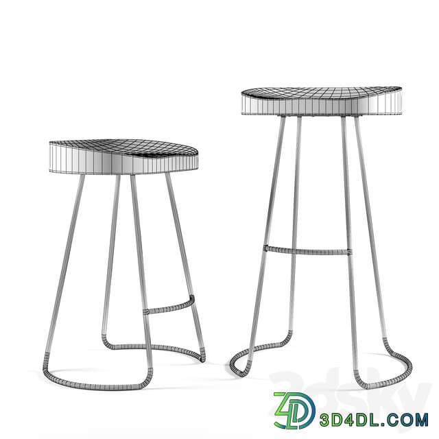 Restoration Hardware 1950s Bar And Counter Stool 3D Models