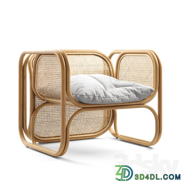 Cane Lounger Armchair