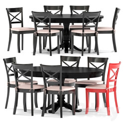 Table Chair Vintner Black Wood Dining Chair and Cushion 