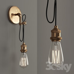 Wired Industrial Convertible Wall Sconce and Pendant 
