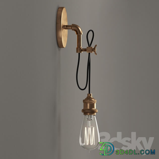 Wired Industrial Convertible Wall Sconce and Pendant