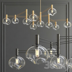 Temper Minimalist Chandelier Pendant light 3D Models 