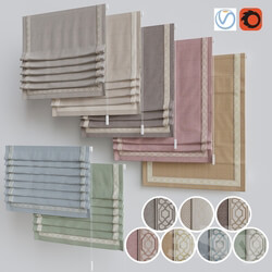 A set of roman curtains with braid 1 