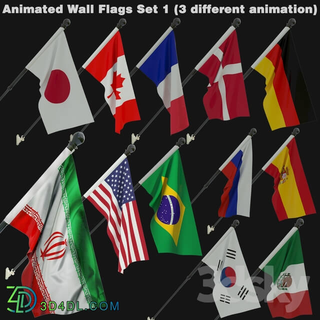 Miscellaneous Animated Flags Set 1