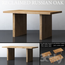 RECLAIMED RUSSIAN OAK PLANK RECTANGULAR DINING TABLE Medium 