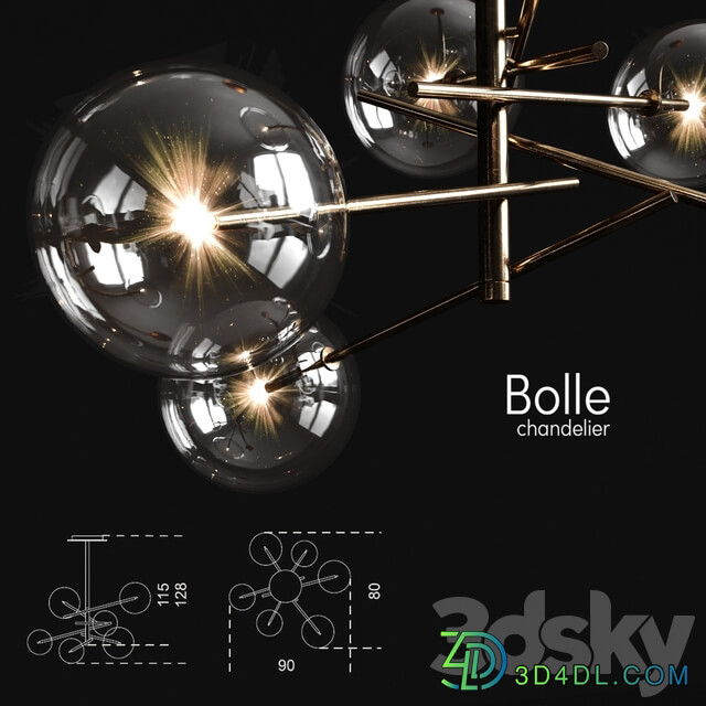 Chandelier Gallotti Radice Bolle 6 lights Pendant light 3D Models