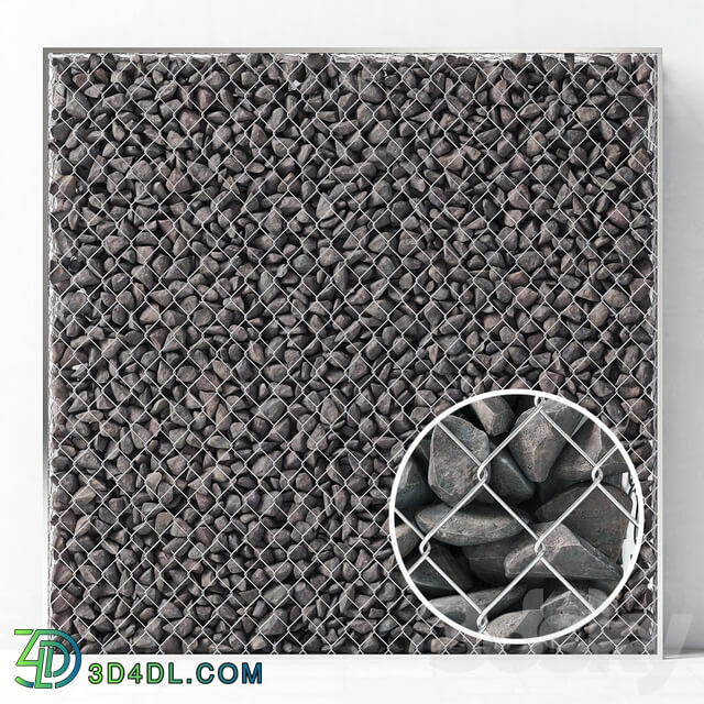 Big gabion stone Big gabion with stone Fence 3D Models