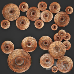 ART. Disc Wall Decor by World Menagerie Wall decor copper disks panels painting panel metal industrial style Other decorative objects 3D Models 