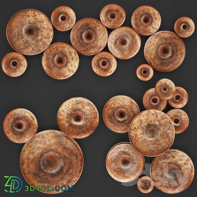 ART. Disc Wall Decor by World Menagerie Wall decor copper disks panels painting panel metal industrial style Other decorative objects 3D Models