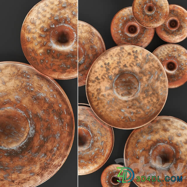 ART. Disc Wall Decor by World Menagerie Wall decor copper disks panels painting panel metal industrial style Other decorative objects 3D Models