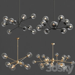 Collection of Glass Chandelier 2 Pendant light 3D Models 