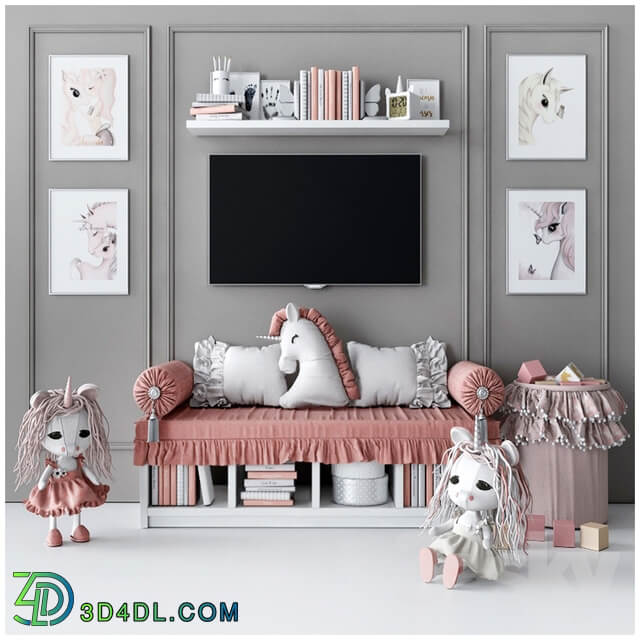 Miscellaneous Set for decorating a children 39 s room with unicorns