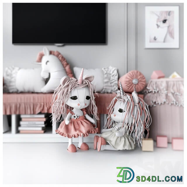 Miscellaneous Set for decorating a children 39 s room with unicorns