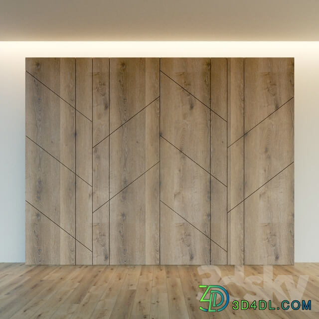 Decorative wall. Wall panel made of wood. one