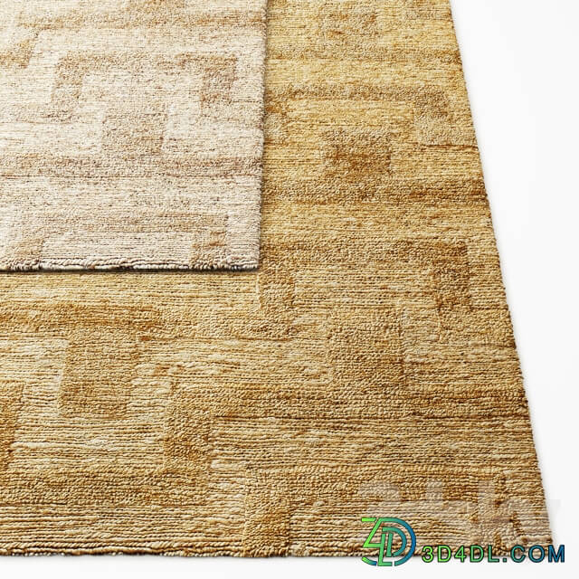 Wabi Sabi Hand Knotted Geo Jute Rug RH Collection