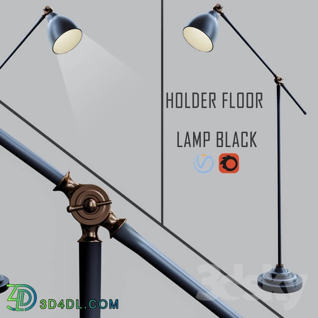 Holder Floor Lamp Black