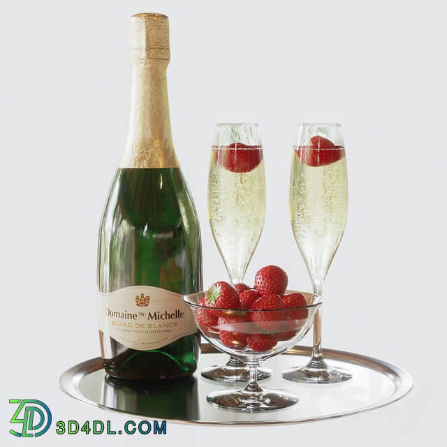 Champagne with strawberries