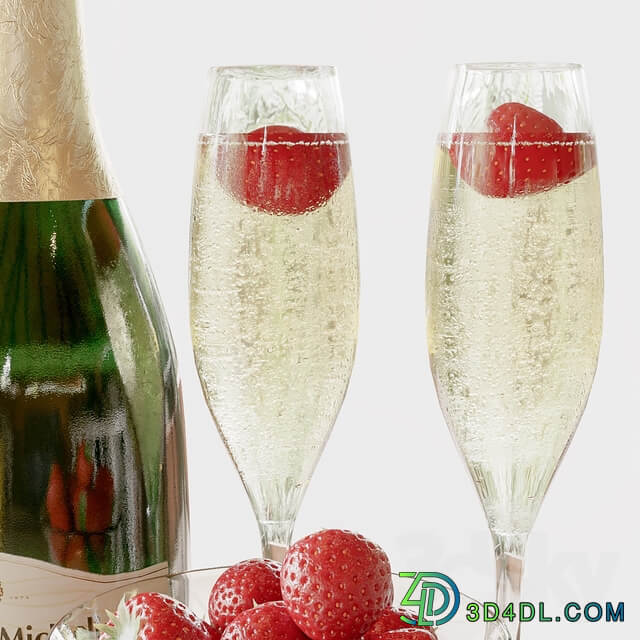 Champagne with strawberries