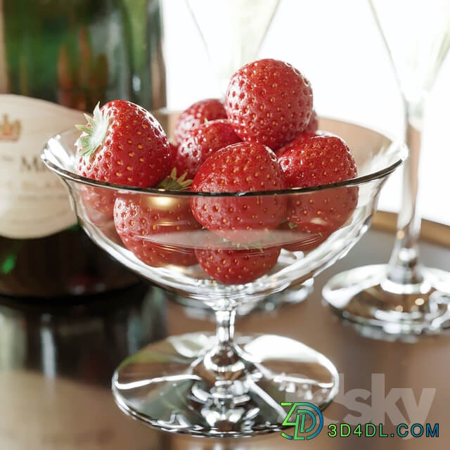 Champagne with strawberries