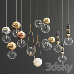 Four Hanging Lights 41 Exclusive Glass Ball Pendant light 3D Models 