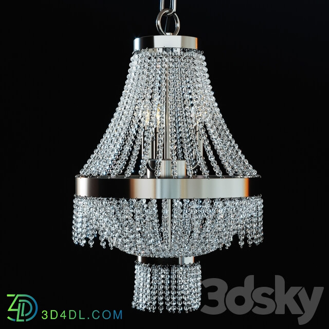 Crystal lamp Ideal Lux Augustus SP4 cromo Pendant light 3D Models