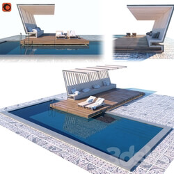 Pool with terrace and canopy Other 3D Models 