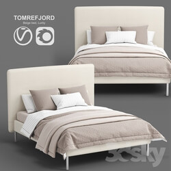 Bed IKEA TOMREFJORD beige bed Luröy 