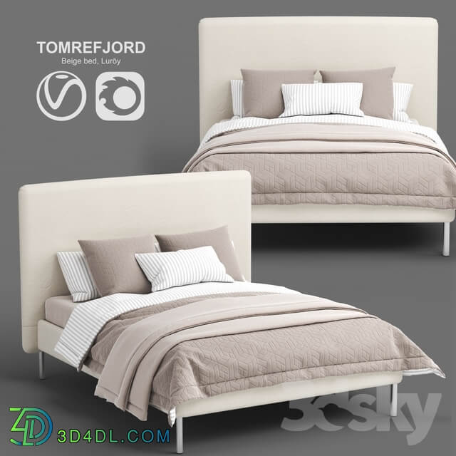 Bed IKEA TOMREFJORD beige bed Luröy