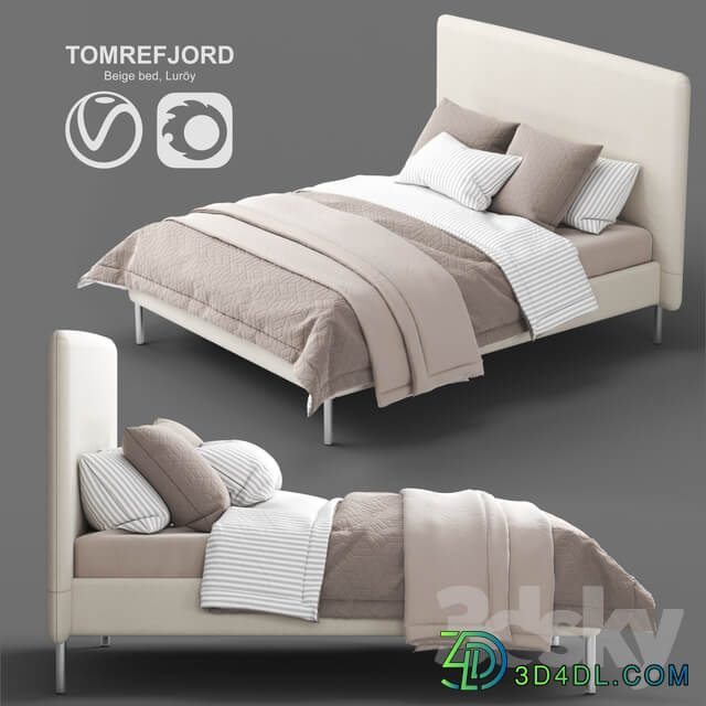 Bed IKEA TOMREFJORD beige bed Luröy