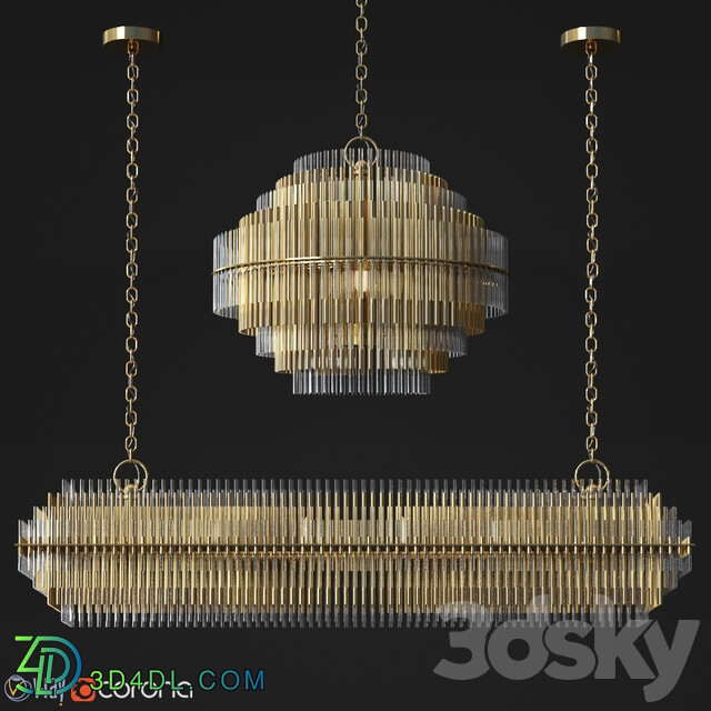 Restorationhardware Emile Chandelier Collection Pendant light 3D Models