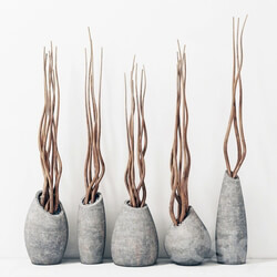 Other decorative objects Branches in concrete vases Branch concrete vase 