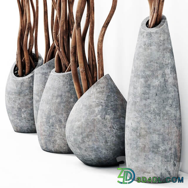 Other decorative objects Branches in concrete vases Branch concrete vase