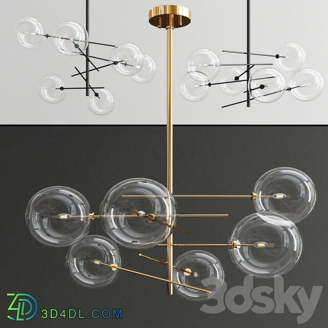 Bolle 6 Light Replica Pendant light 3D Models