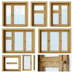 Set of wooden windows 1 Designer 