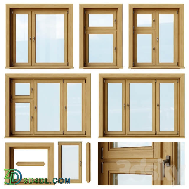 Set of wooden windows 1 Designer