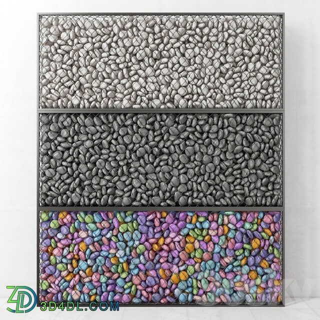 Gabion medium pebble Gabion medium pebble Fence 3D Models