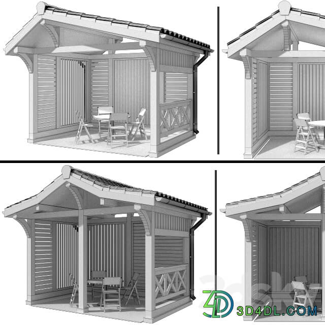 Arbor in a modern style 2 options Other 3D Models