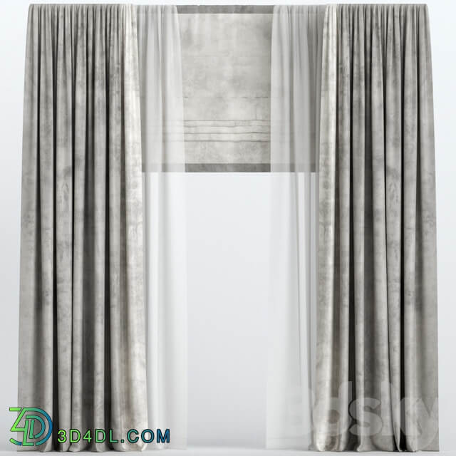 Brown velvet curtains with Roman and tulle