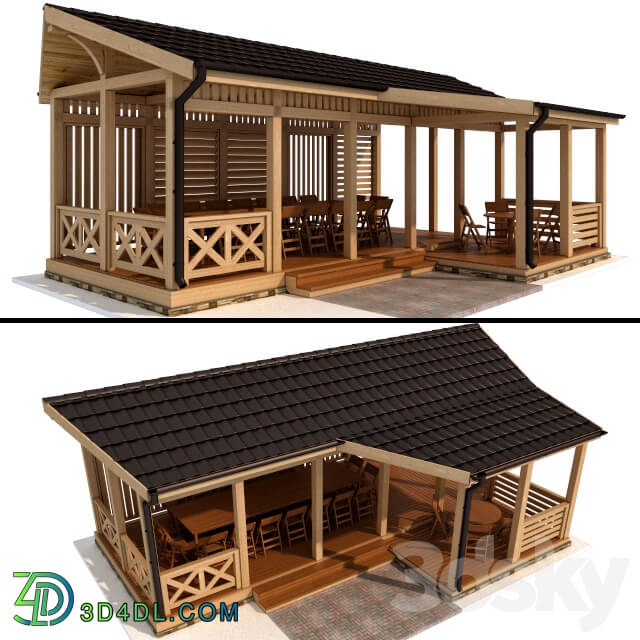 Arbor in a modern style Other 3D Models