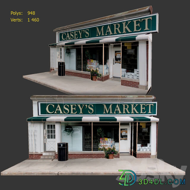 Facade 9 Small Market 3D Models