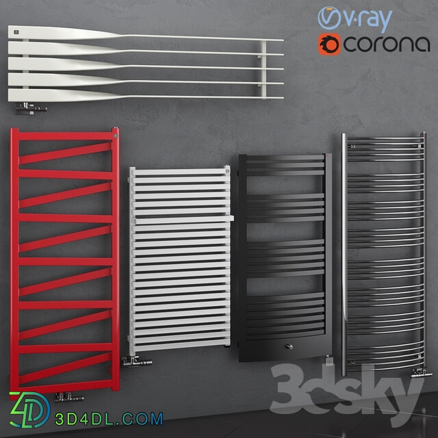 Set of heated towel rails Terma set 68