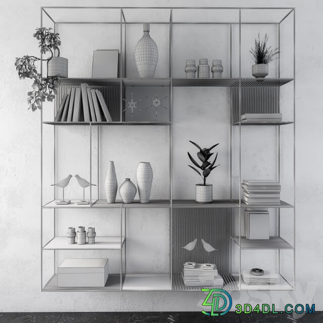 Metal Shelves Decorative 3D Models