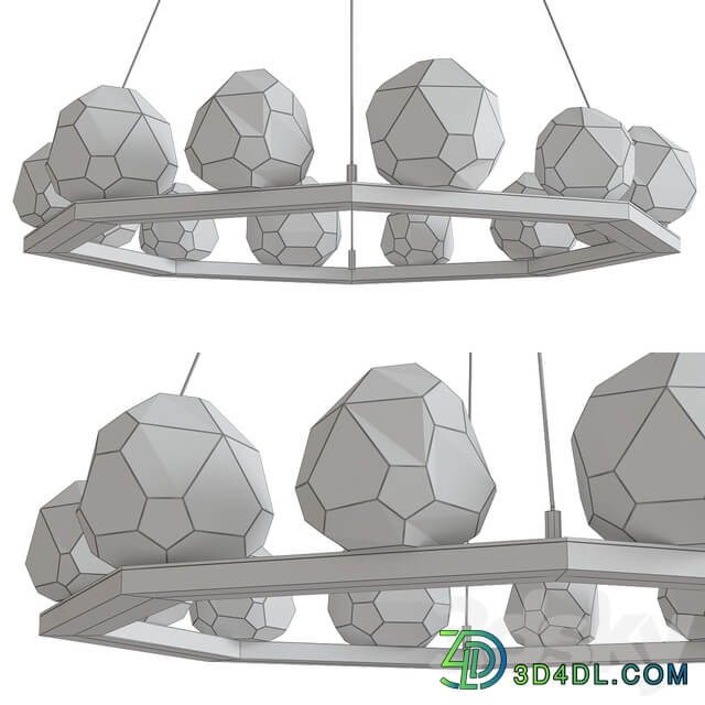 Gem Ring Single Tier Chandelier Pendant light 3D Models