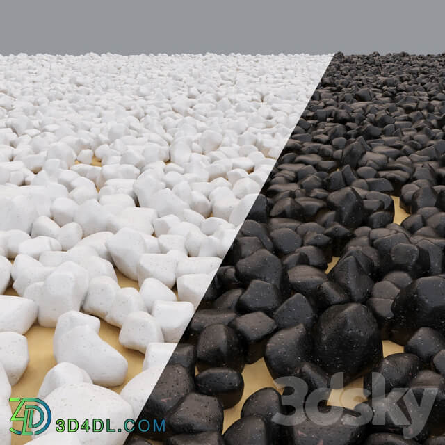 Pebble stone in the sand 3D Models