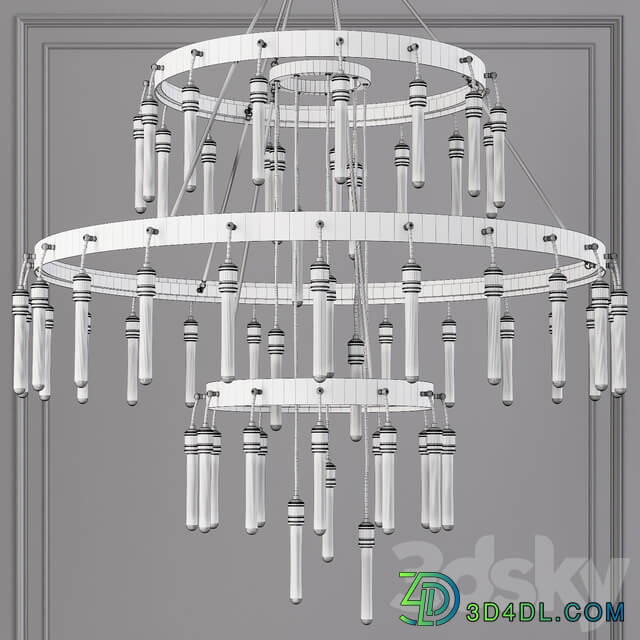 Restoration Hardware AXIS 3 TIER CHANDELIER 60 Brass Pendant light 3D Models