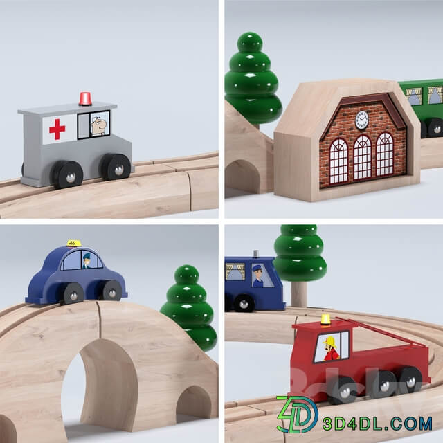 Toy railway 3D Models