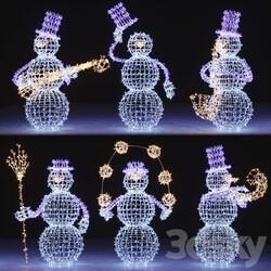 Snowman figures from garlands 