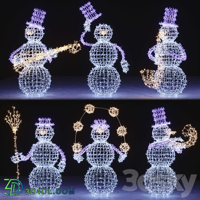 Snowman figures from garlands