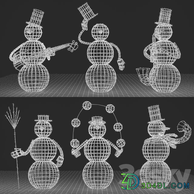 Snowman figures from garlands